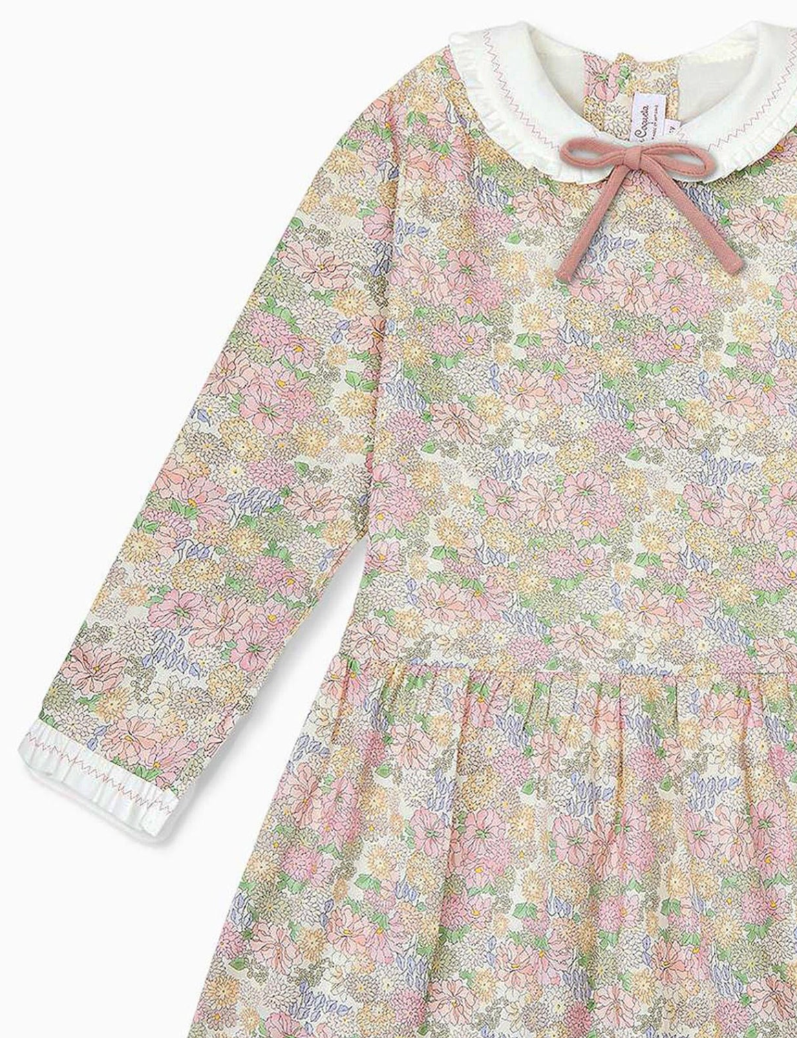La Coqueta Pink Floral Laura Girl Drop Waist Dress