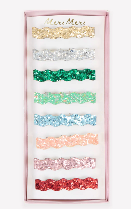 Meri Meri Glitter Covered Wavy Hair Clips