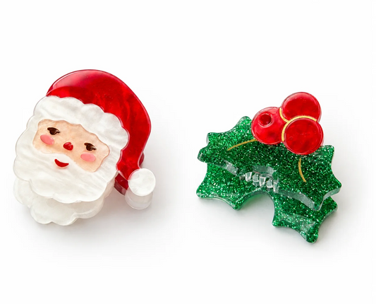 Lilies and Roses Santa Holly Berry Hair Claws