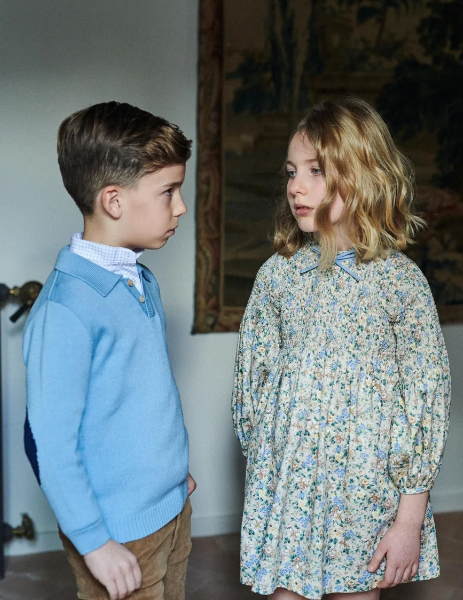 La Coqueta Dusty Blue Brio Merino Boy Jumper