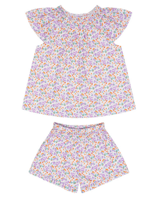 Minnow Girls Orchid Floral Flutter Sleeve Tank Set