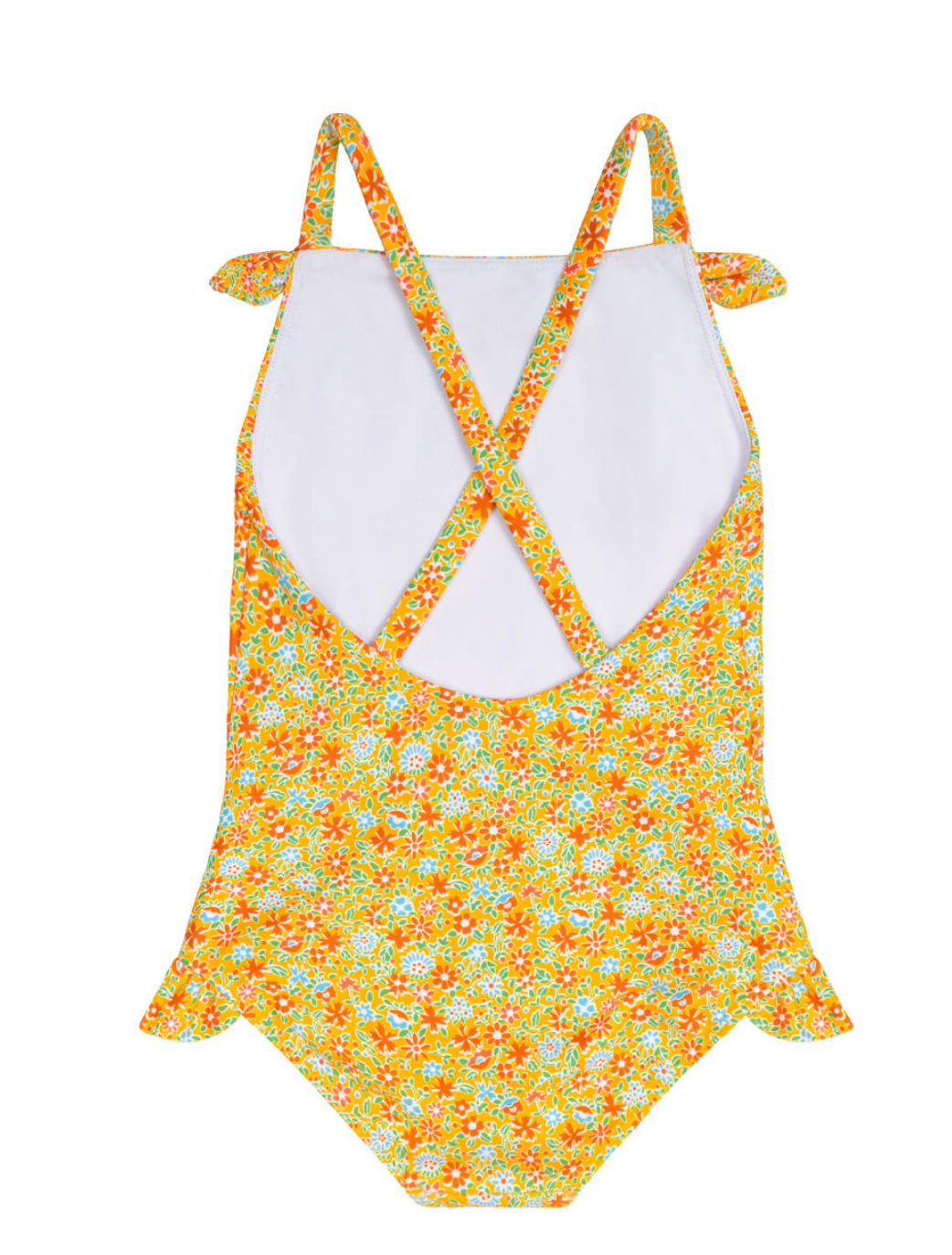 Minnow Girls Marigold Floral Crossback One Piece