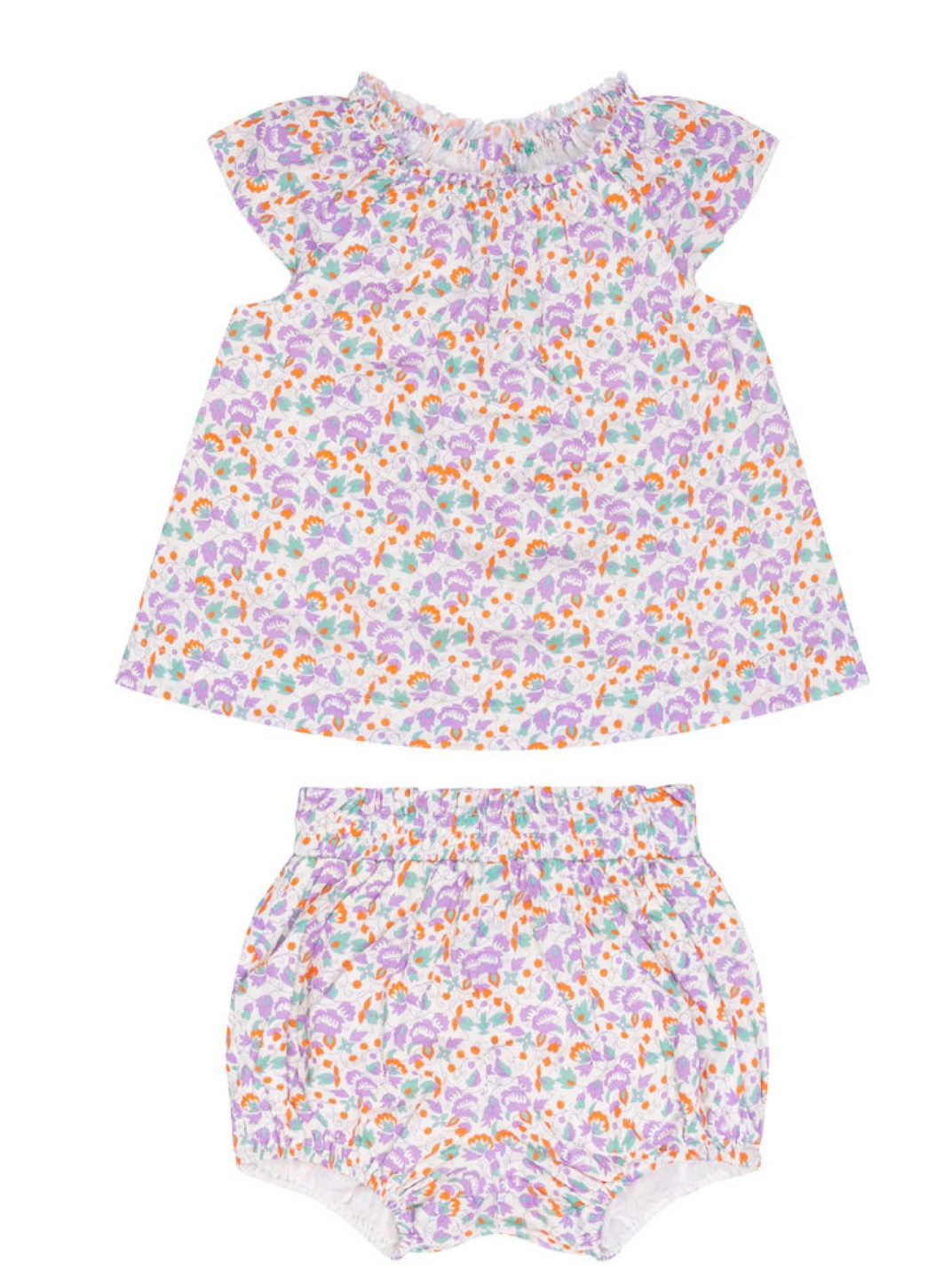 Minnow Baby Girl Orchid Floral Flutter Sleeve Bloomer Set