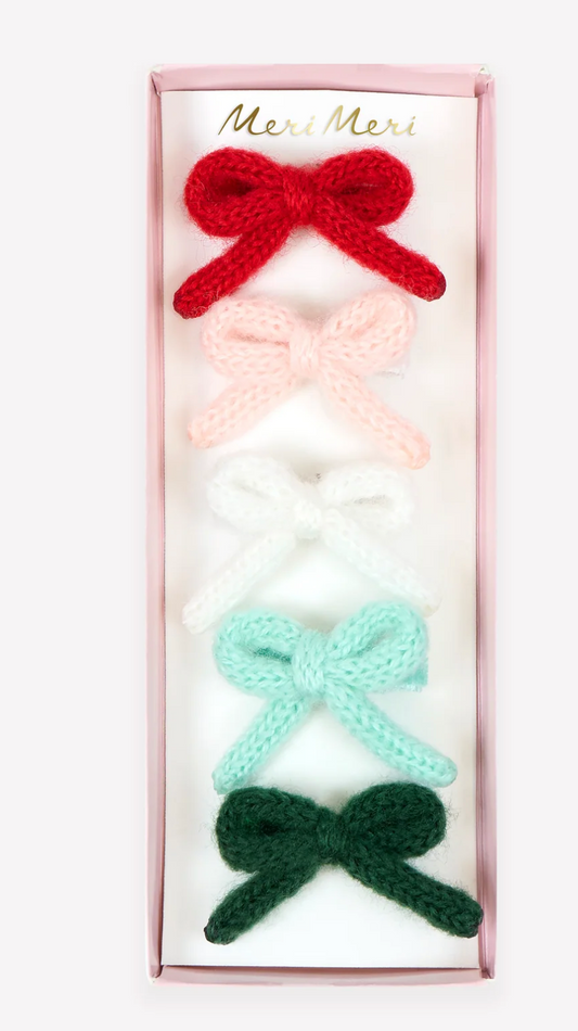 Meri Meri Knitted Bow Hair Clips