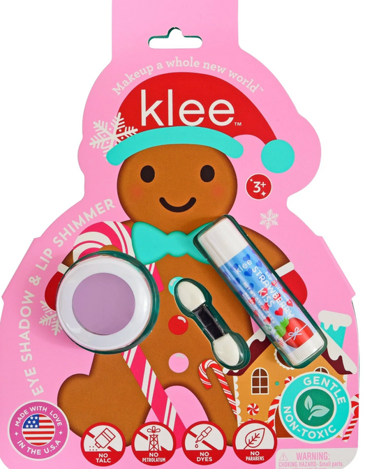 Klee Naturals Icicle Sparkles - Holiday Mineral Eye Shadow and Lip Shimmer Set