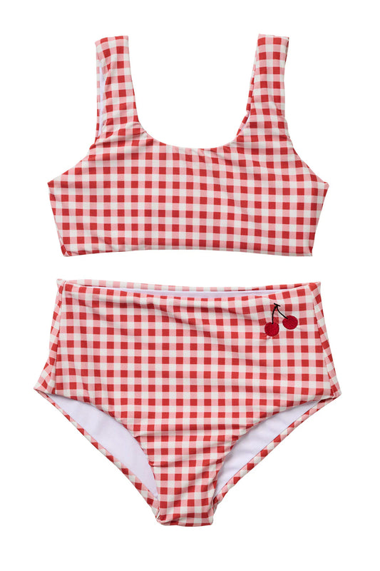 Seaesta Surf Seaside Gingham Two Piece Swimsuit - Cherry