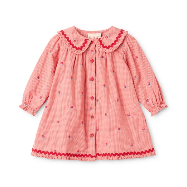 Floss Sonja Dress Pink Rose Gingham