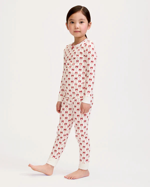 Girls Pima Snug Fit Pajama in Blissful Bows
