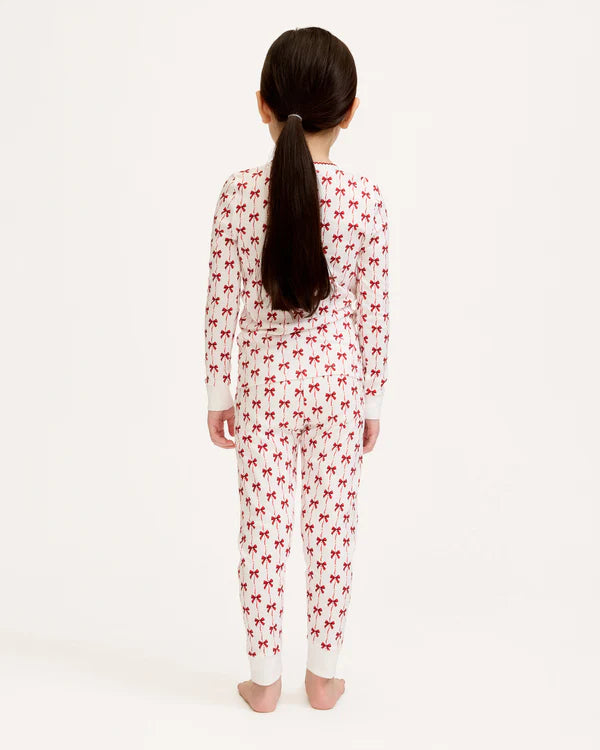Girls Pima Snug Fit Pajama in Blissful Bows