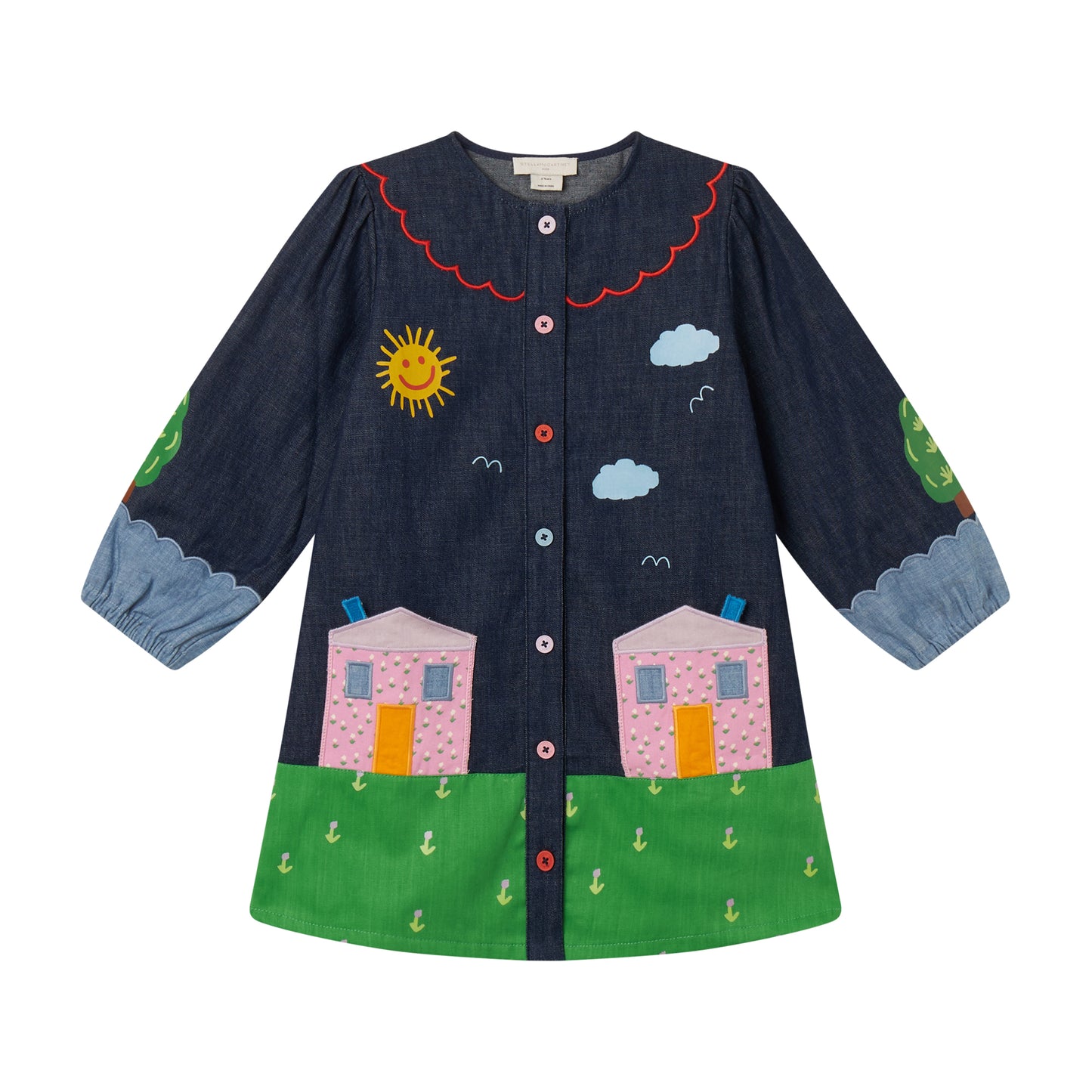 Stella McCartney Kids Long Sleeve Denim Dress Navy