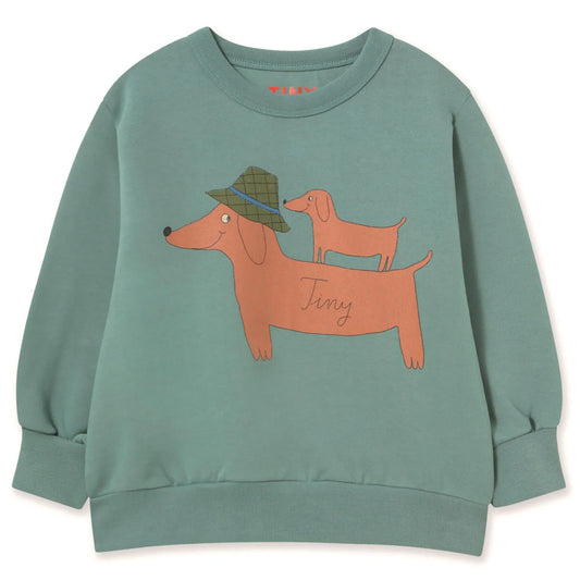Tiny Cottons Two Dogs Graphic Sweatshirt Teal