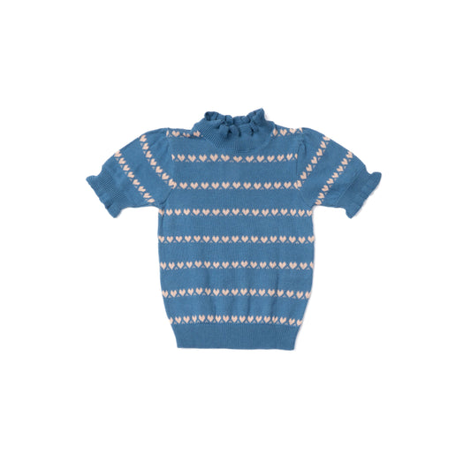 Lali Kids Eines Sweater in Pink and Blue Hearts