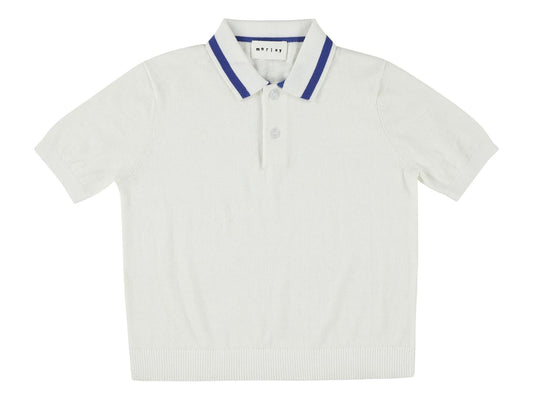 Morley Utile Boys Knitted Polo in Laserwhite