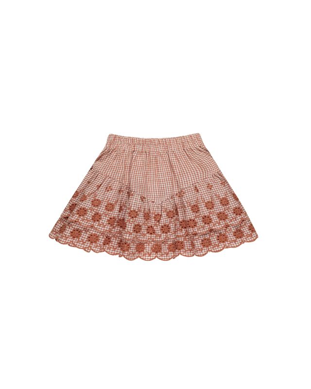 Rylee + Cru Tiered Mini Skirt Poppy Gingham