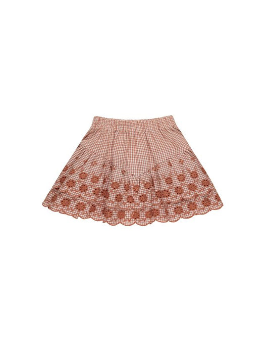 Rylee + Cru Tiered Mini Skirt Poppy Gingham