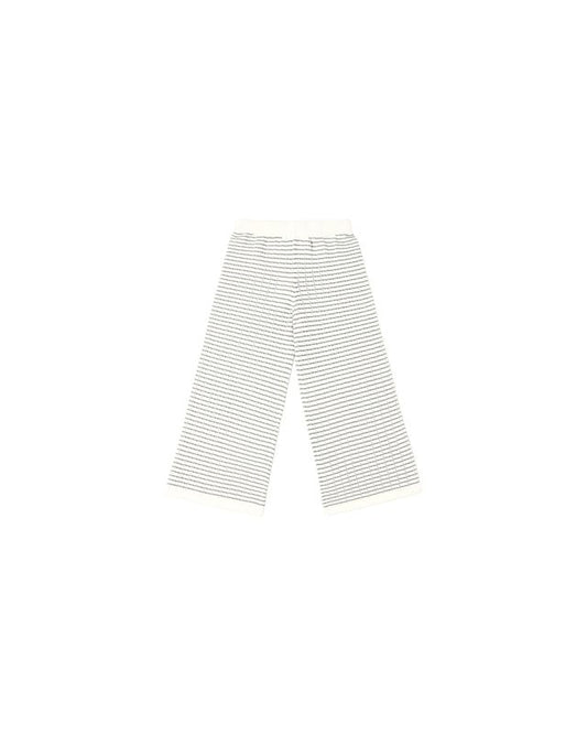 Rylee + Cru Knit Wide Leg Pant Dusty Blue Stripe
