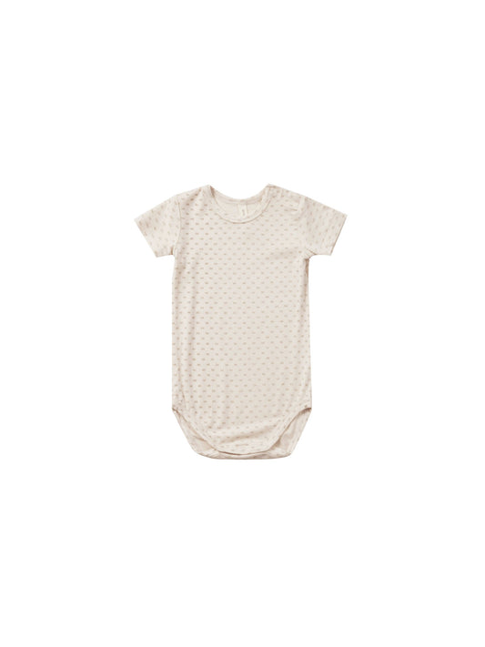 Quincy Mae Bamboo Short Sleeve Bodysuit in Oat Check