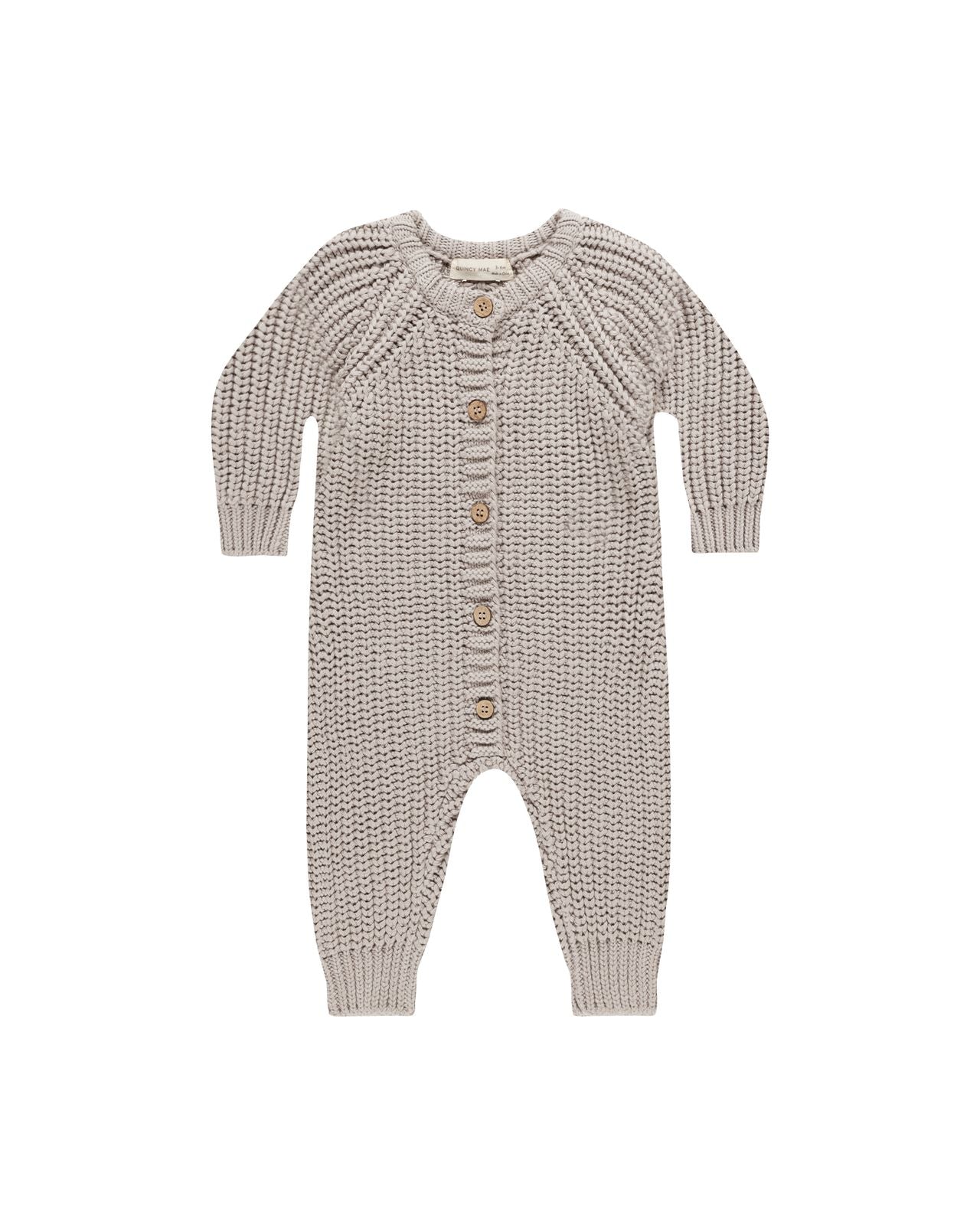 Quincy Mae Chunky Knit Jumpsuit Fog