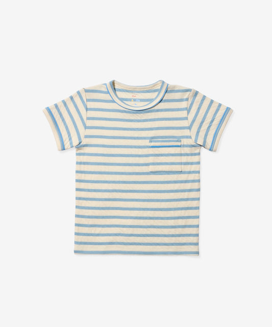 Oso and Me Willie T-Shirt in Dusty Blue Stripe