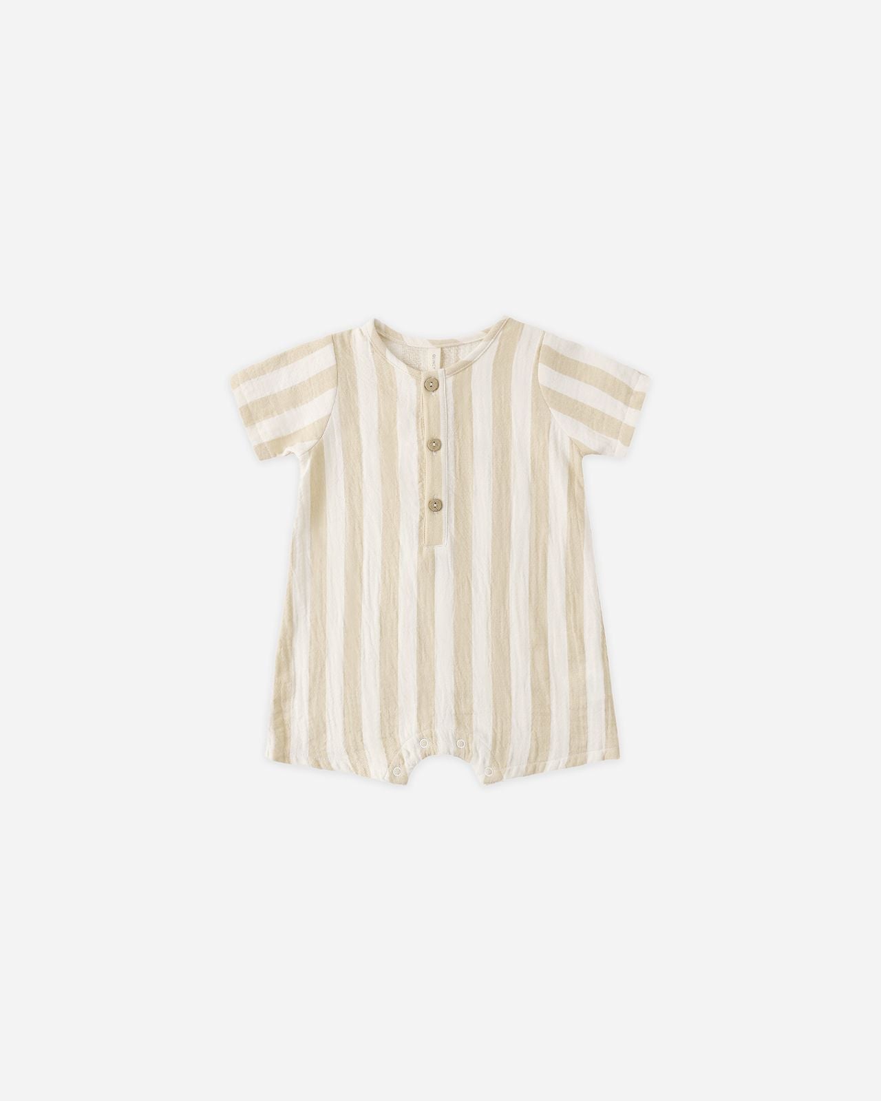 Quincy Mae Short Sleeve Woven Romper Summer Stripe
