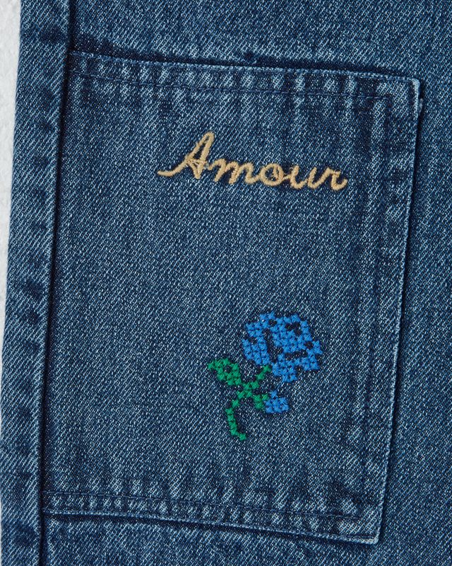 Emile & Ida Denim Embroidered Trousers