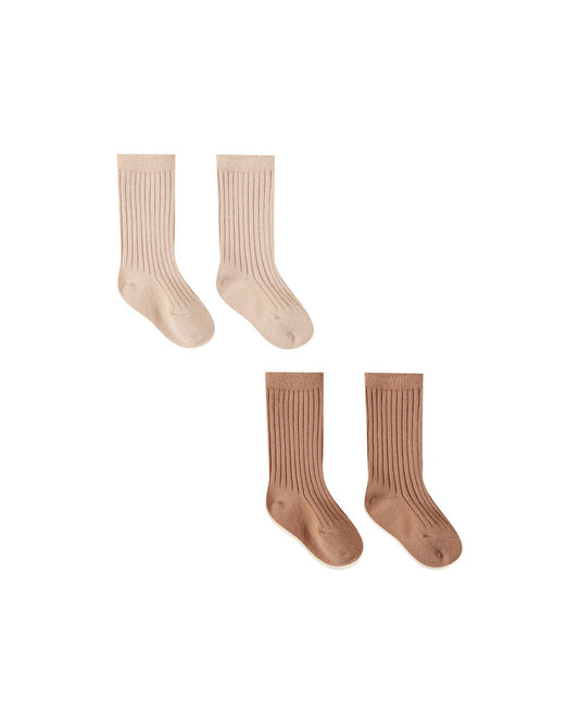 Quincy Mae Socks Set Shell, Rose