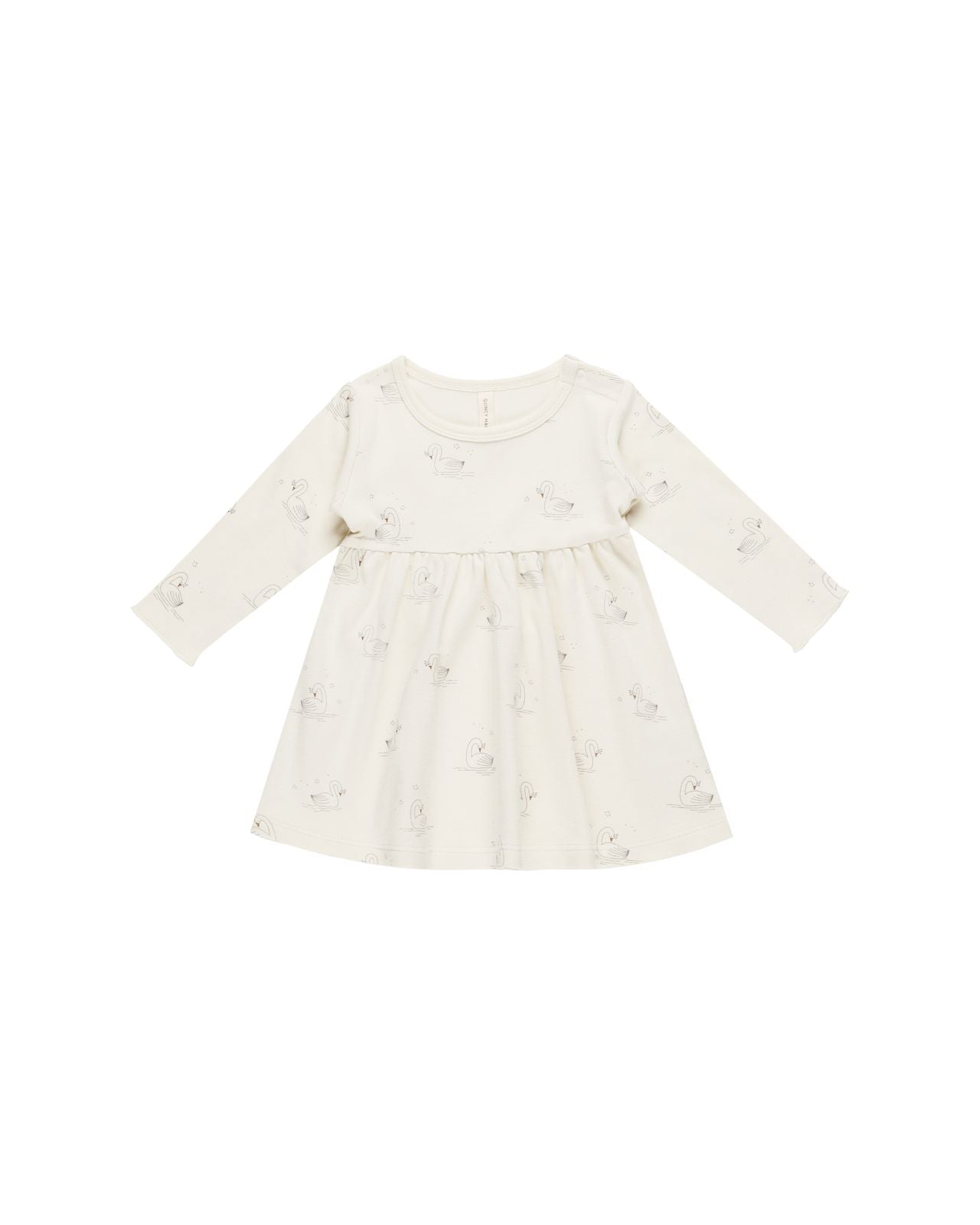 Quincy Mae Long Sleeve Baby Dress Swans