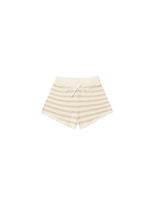 Rylee + Cru Knit Shorts in Sand Stripe