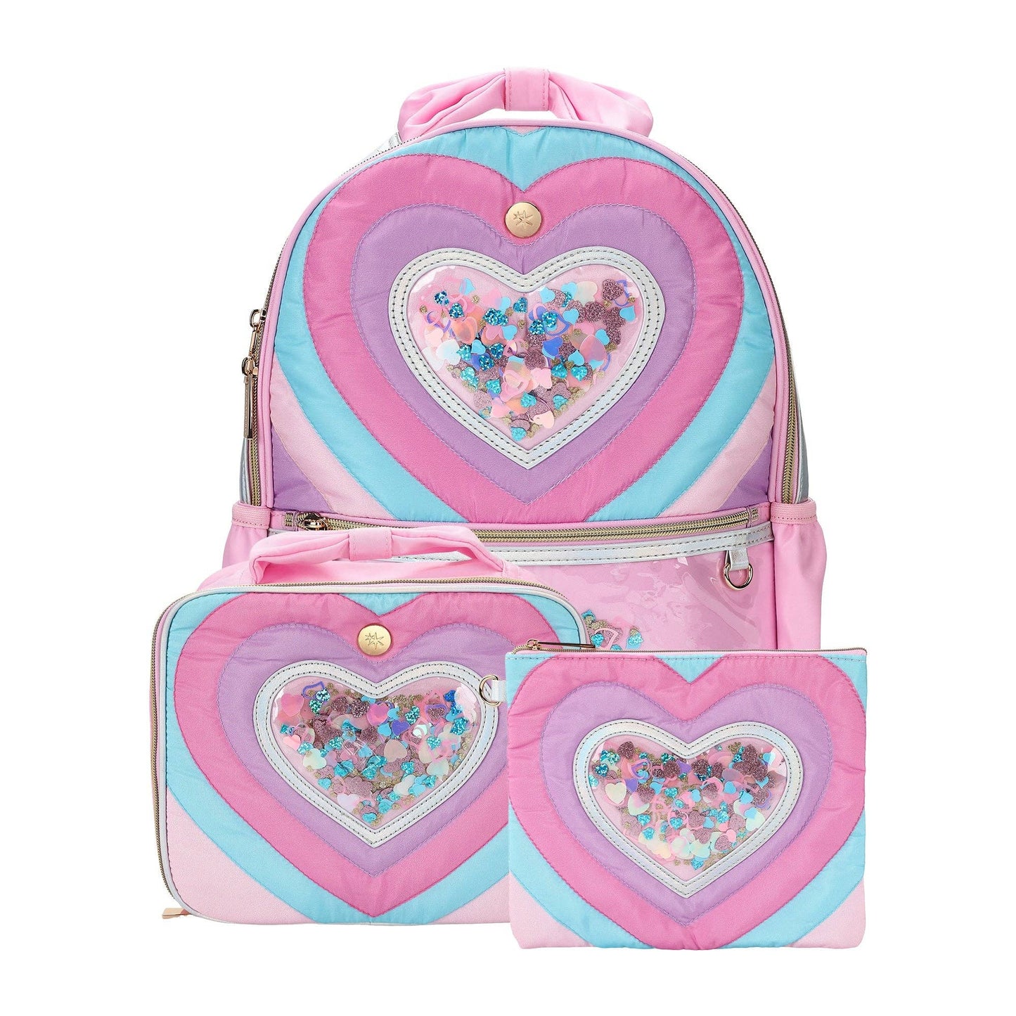 Packed Party - "Taylor" Quilted Hearts Confetti Pencil Pouch