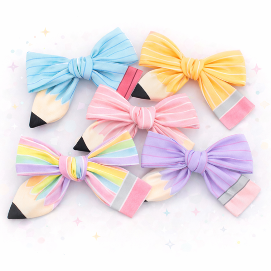 Cheeky Plum - Doodles aHair Bow - Yellow