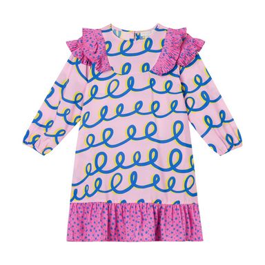 Stella McCartney Girl Ls Swiggle Dress With Frills Pink