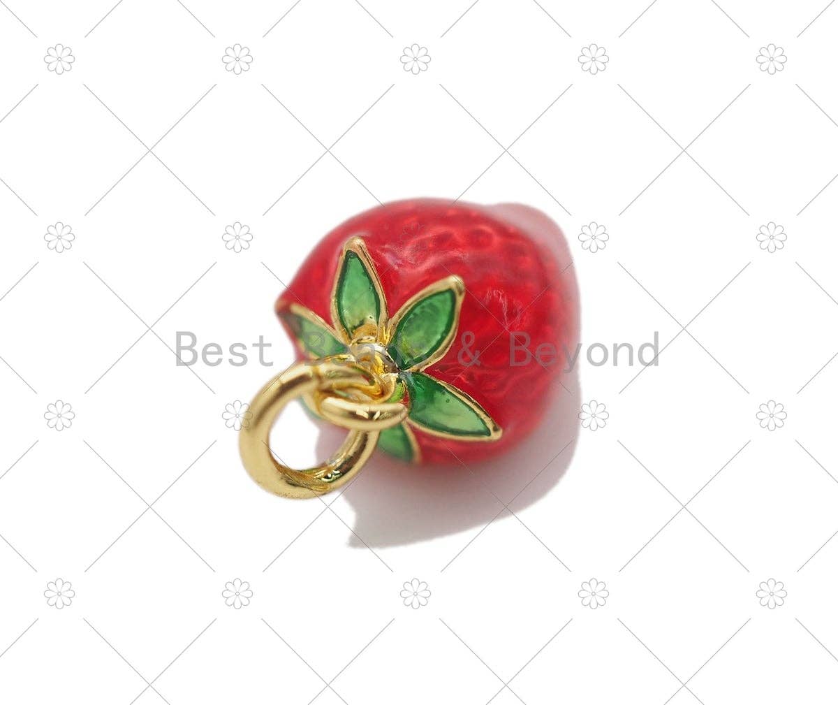 BestBeads&Beyond - Enamel Strawberry Charm