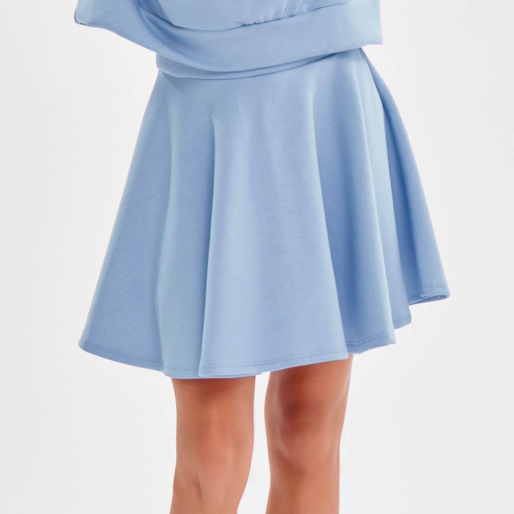Good Girl - Inner Shorts Modal Knit Skirt: Grey Blue