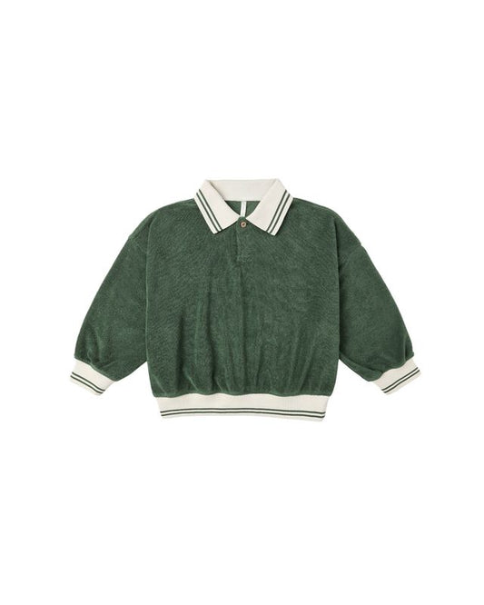 Rylee + Cru Collared Sweatshirt Green