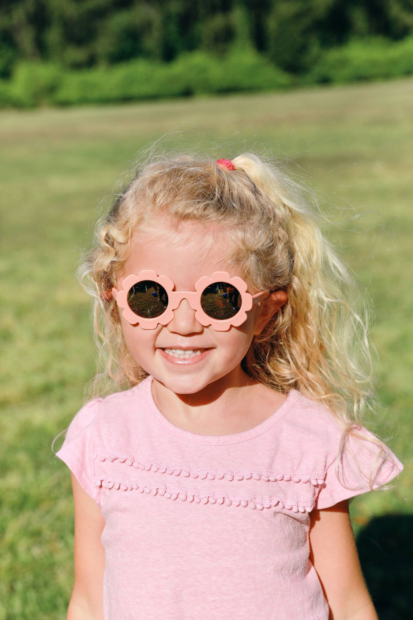 Babiators - Peach Keen Polarized Flower Sunglasses with Mirrored Lens: Ages 0-2