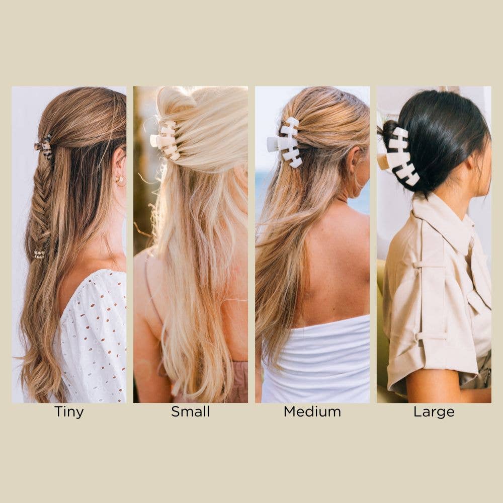 TELETIES - Classic Hair Clip | Small | Coconut White