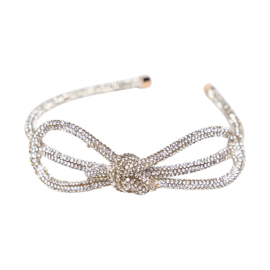 Malibu Sugar - Rhinestone Bow Headband - Silver