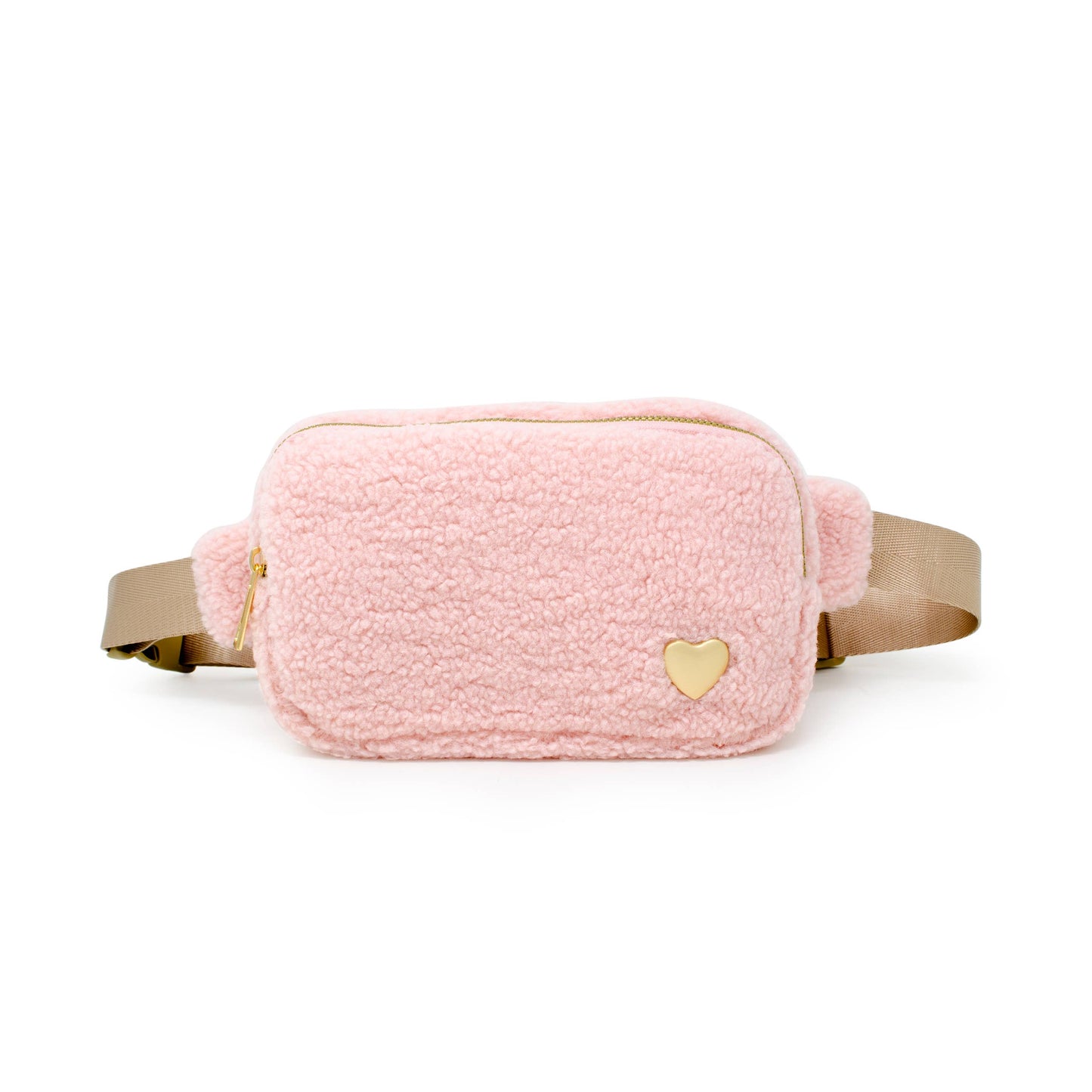 Tiny Treats and ZOMI GEMS - Fuzzy Belt Bag w/ Heart for Kids: Pink