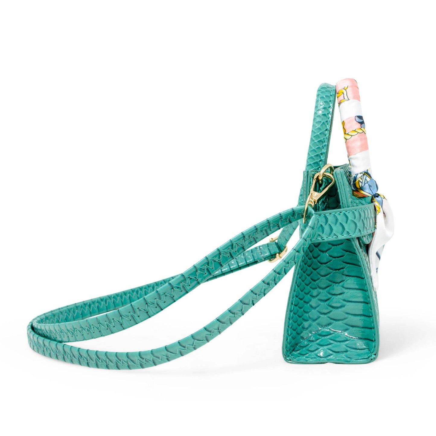 Tiny Treats and ZOMI GEMS - Vivid Crocodile Scarf Handbag: Green