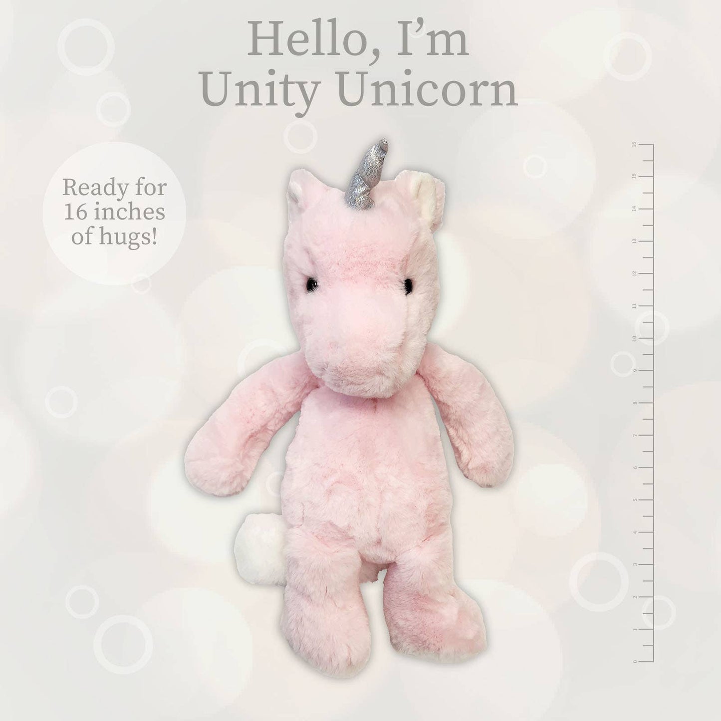 Beverly Hills Teddy Bear Company - World's Softest 16 inch - Unity Rose Unicorn Plush