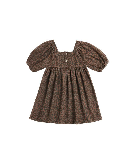 Rylee + Cru Gretta Babydoll Dress Leopard