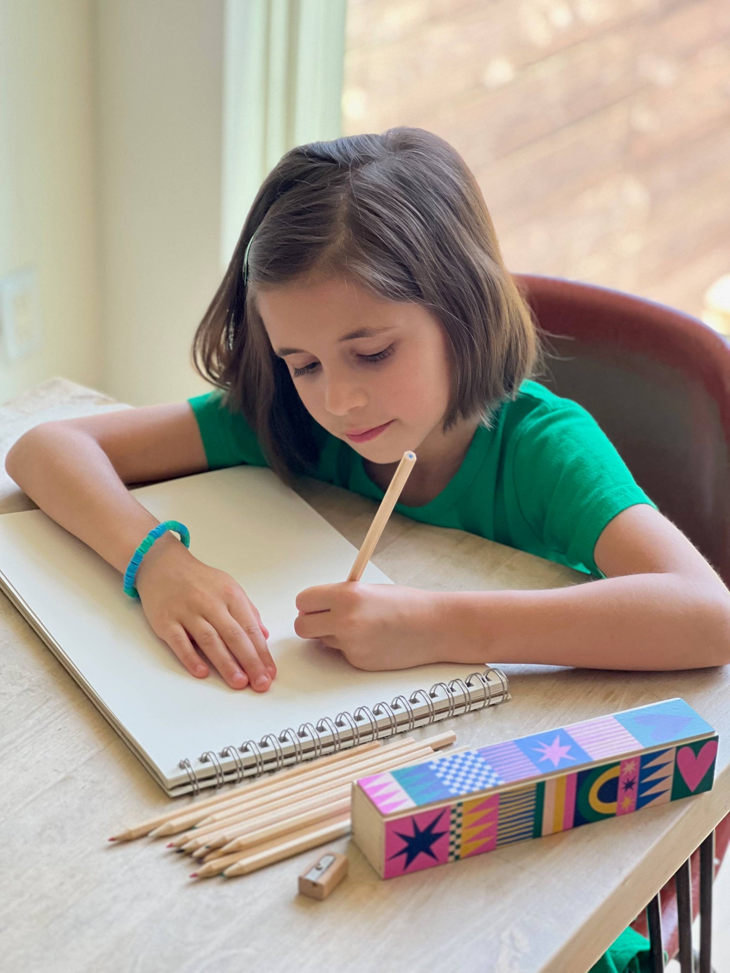 SNIFTY - WOODEN PENCIL BOX COLORED PENCILS - GEO LOVE