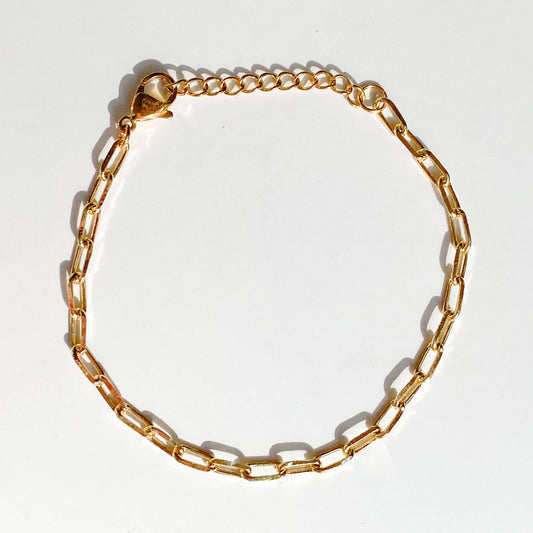 Gold Paperclip Chain Bracelet