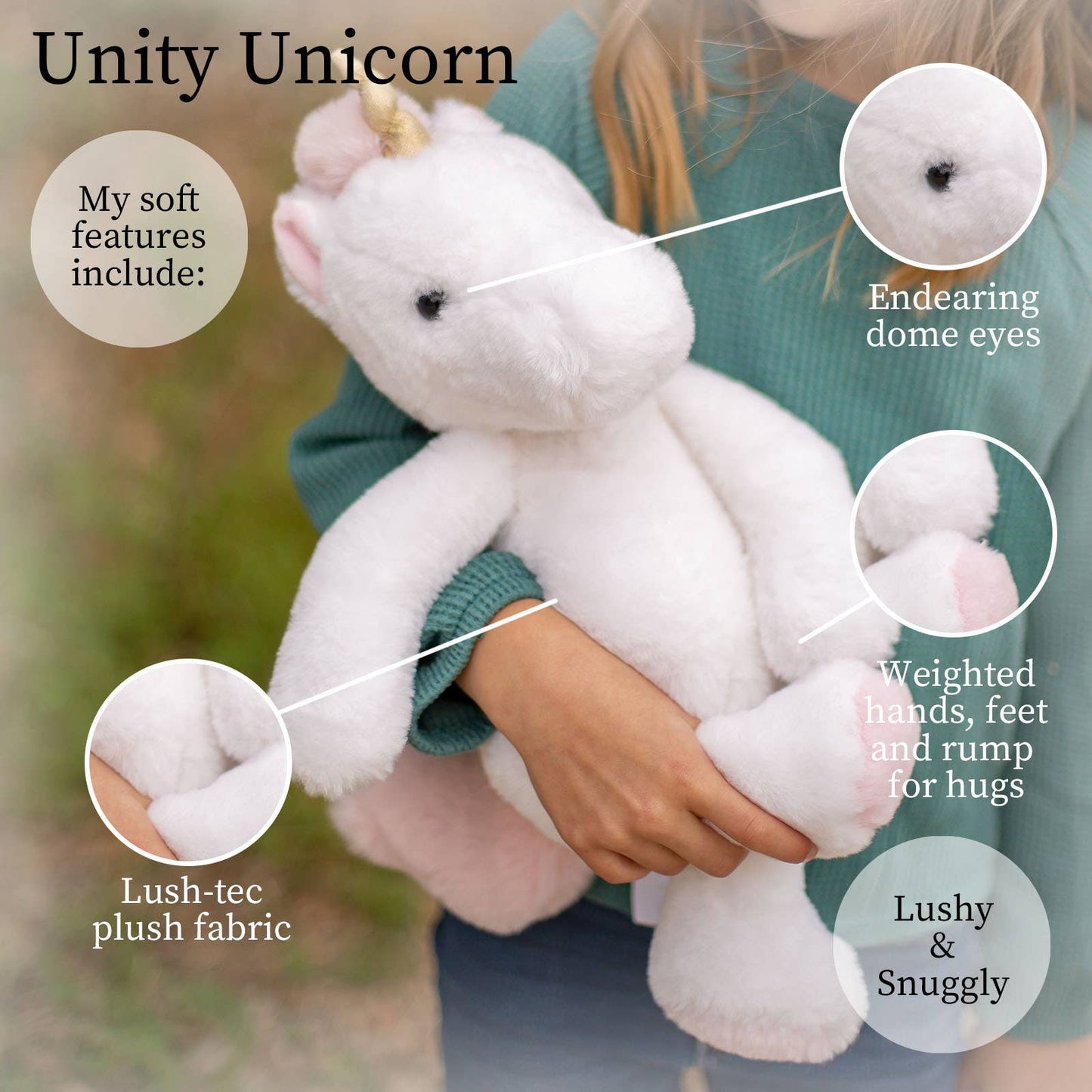Beverly Hills Teddy Bear Company - World's Softest -  White Unicorn Plush