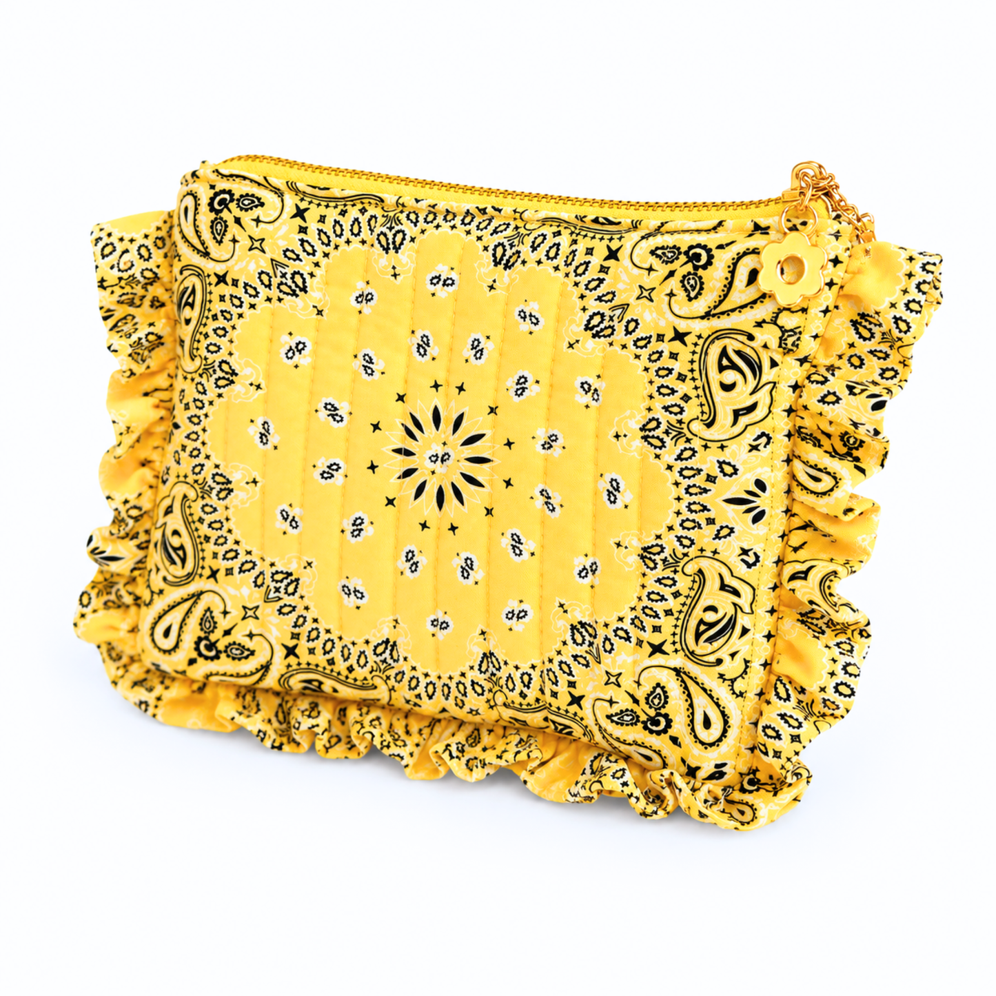 Ellison+Young - Bandana Ruffle Everything Pouch Butter Yellow