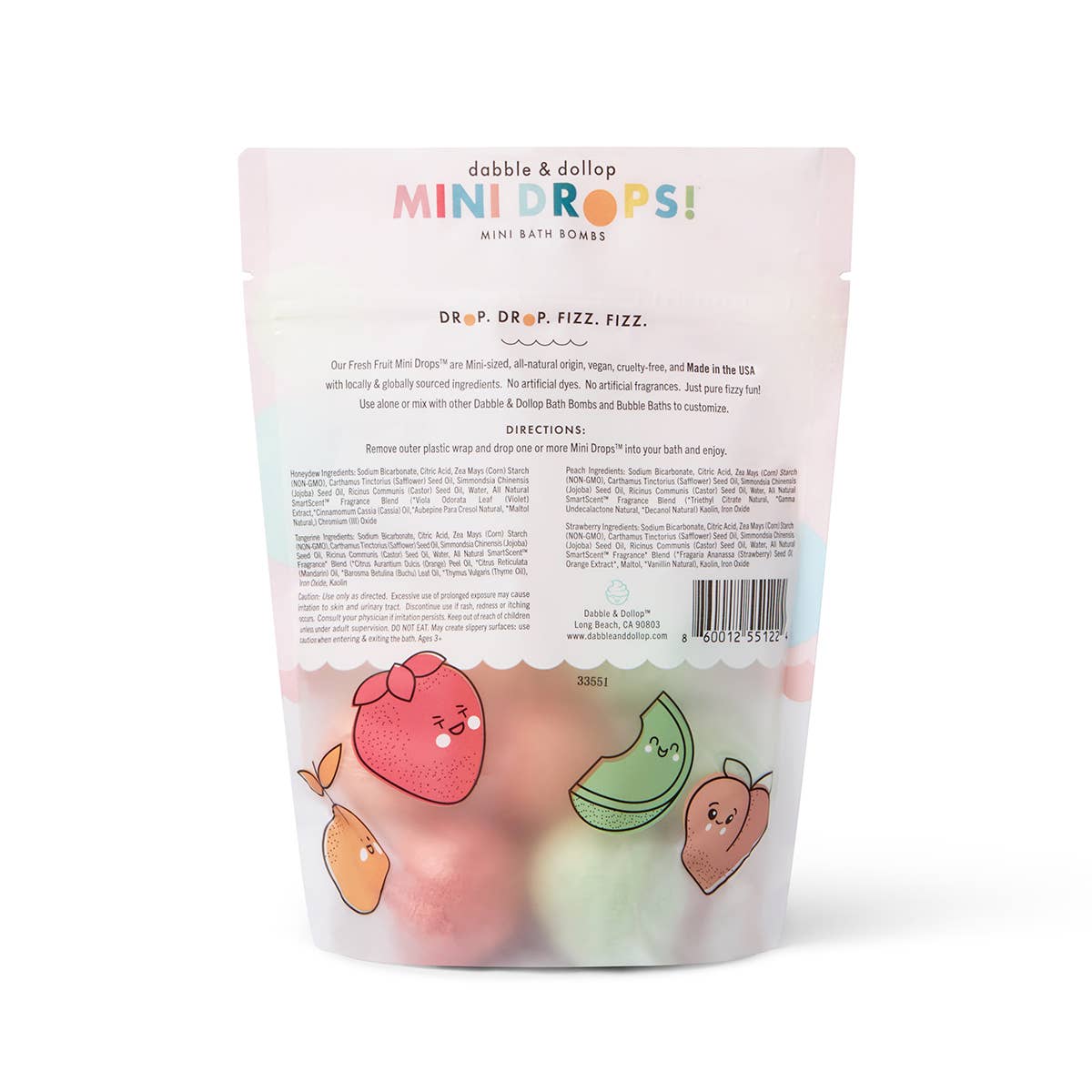 Dabble & Dollop® - Mini Drops® Bath Bombs - Fresh Fruit