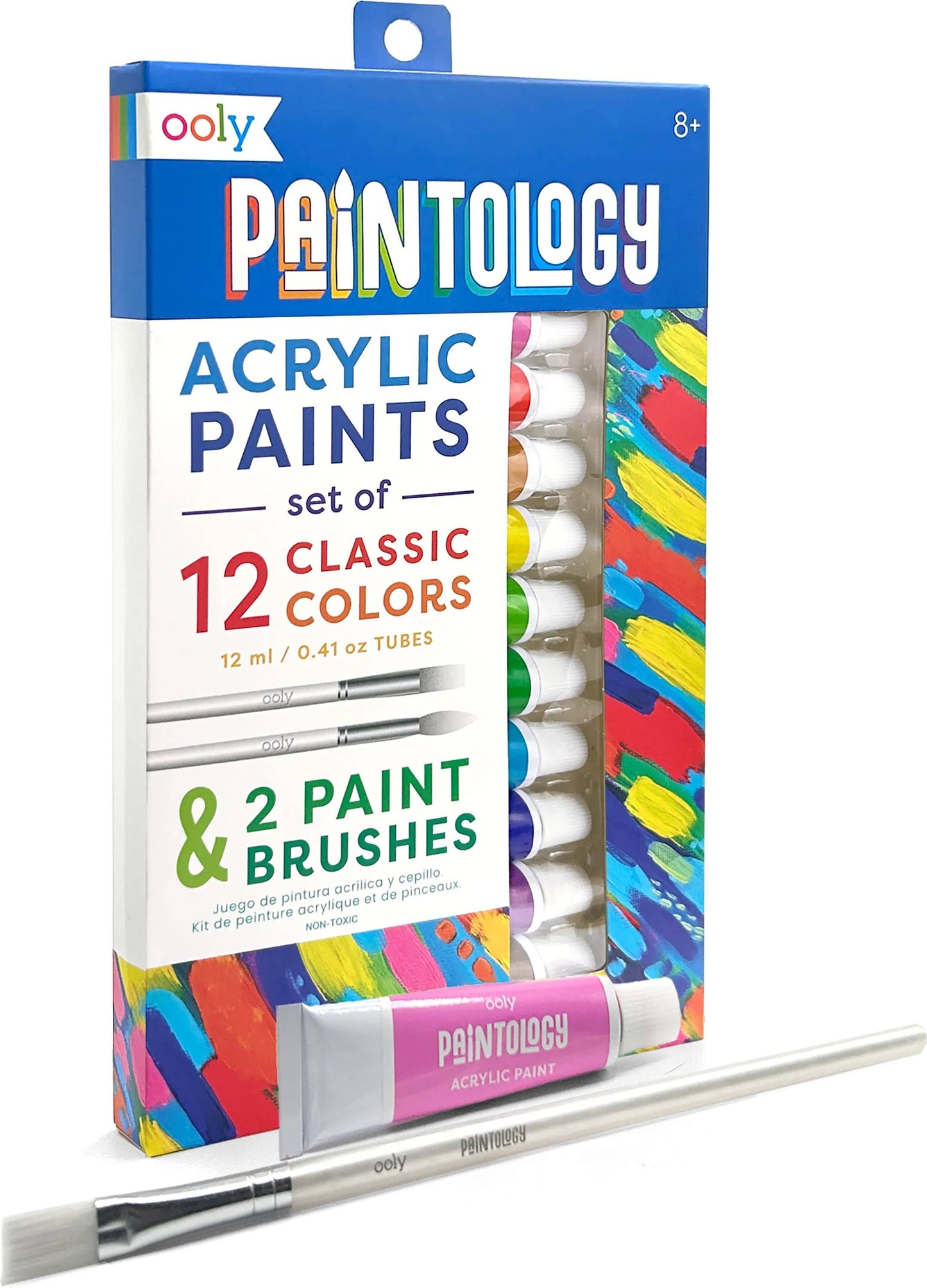 OOLY - Paintology Acrylic Paints + 2 Brushes - Classic Colors