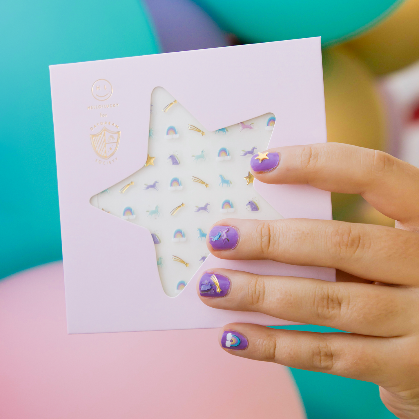 Jollity & Co. + Daydream Society - Unicorn + Rainbows Nail Stickers - 1 Pk.