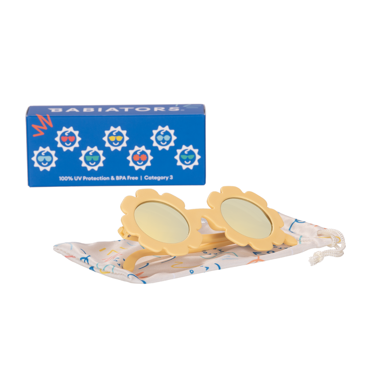 Babiators - Sun Ray Flower I Yellow Polarized Mirrored Lenses: Polarized / Ages 0-2