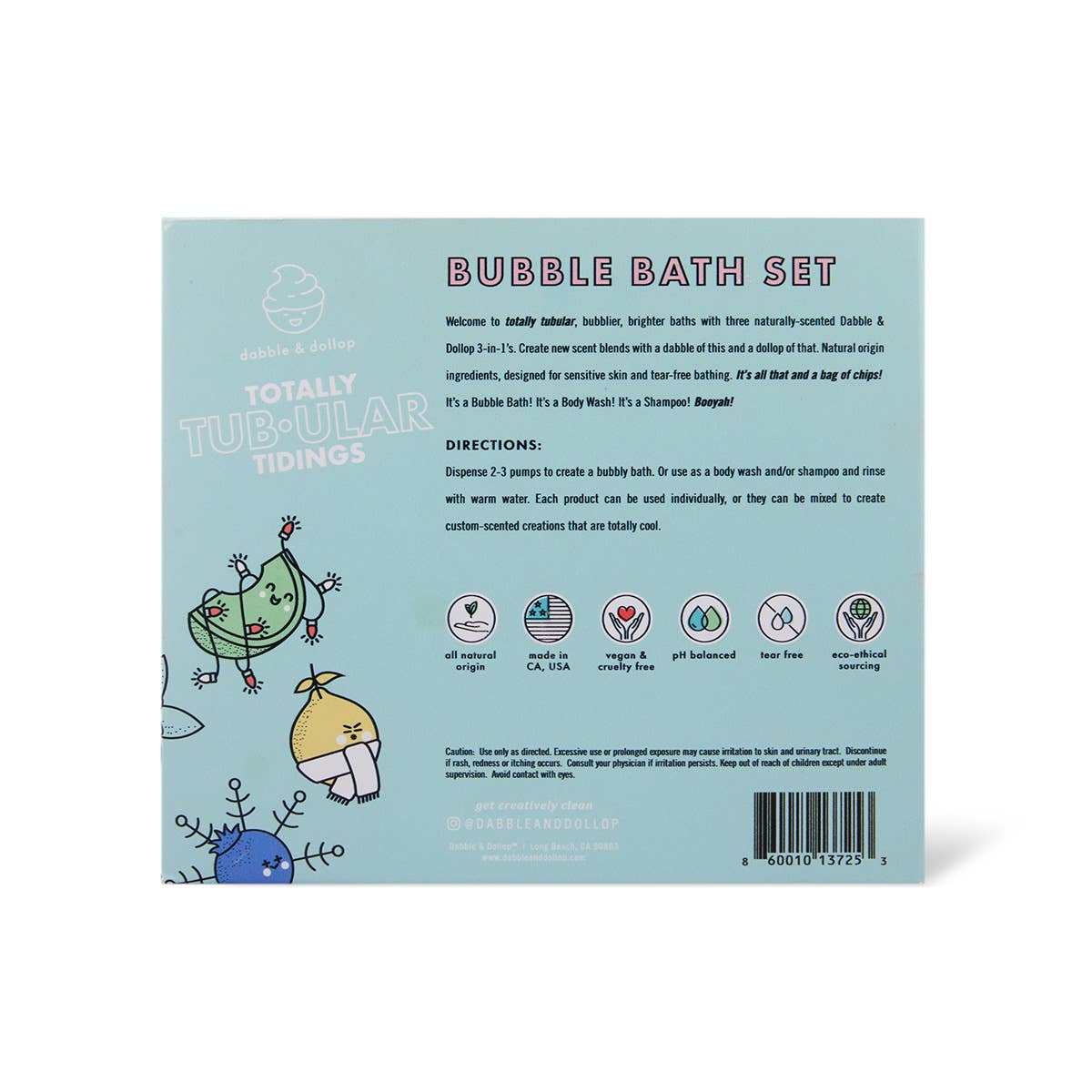 Dabble & Dollop - Totally Tub-ular Holiday Bath Set